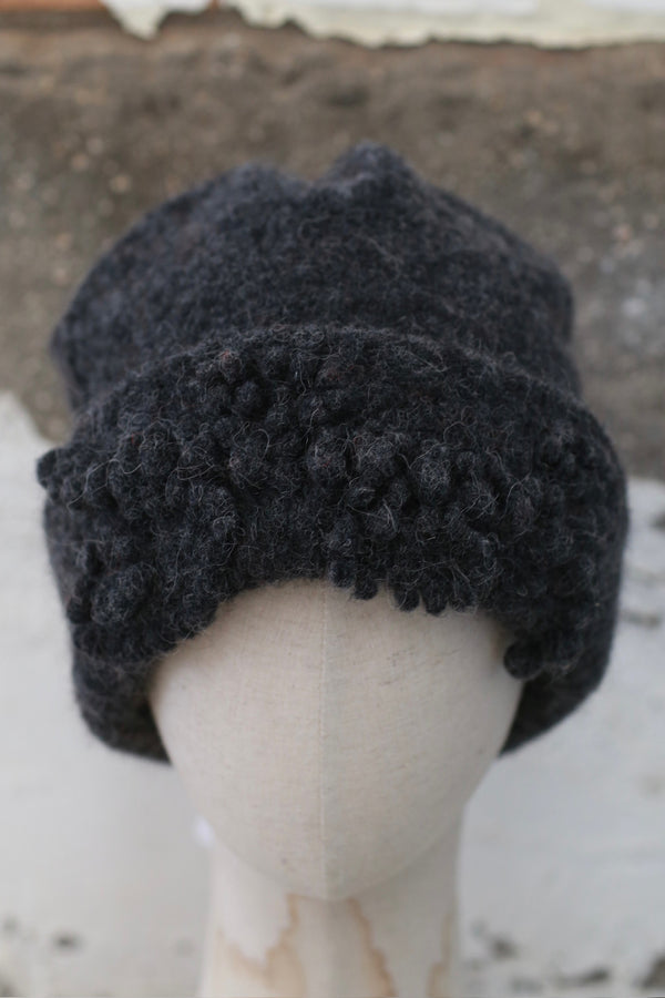 NAN KNITS 25 Autumn and Winter Three-dimensional Floral Beanie NAN-N25AWHAT01GRA-SHENHUI Dark Gray